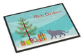 British Shorthair Cat Christmas Doormat Indoor Outdoor 24H X 36W Front Door Mat Rugs for Entryway, Non Slip Washable Low Pile,