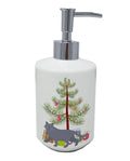British Shorthair Cat Christmas Ceramic Soap Dispenser , Empty Refillable Hand Soap Pump Bottle for Bathroom Kitchen