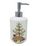 Burmese Cat Christmas Ceramic Soap Dispenser , Empty Refillable Hand Soap Pump Bottle for Bathroom Kitchen