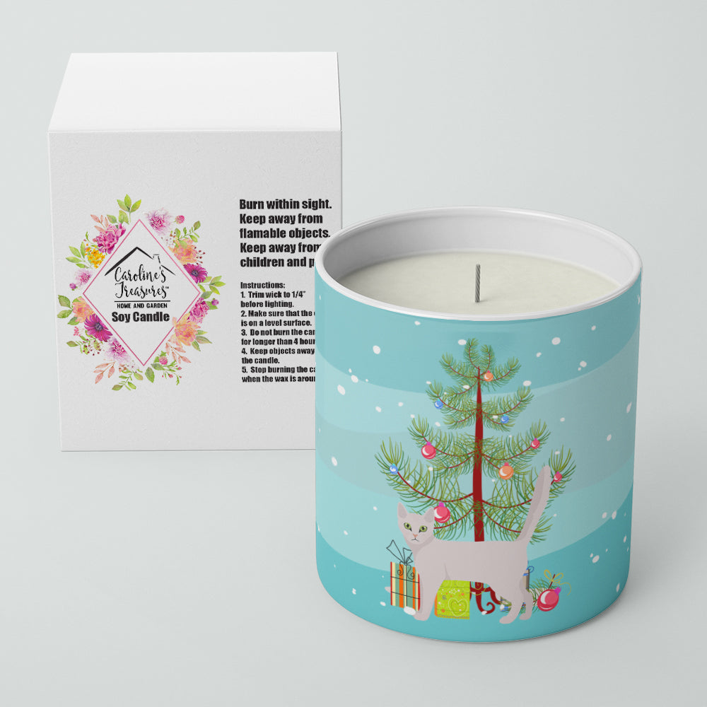Burmilla Cat Christmas Decorative Soy Candle Nature Soy Wax Essential Oil Home Decor Ideal for Bedroom Kitchen Bath Office Gift, 10 oz