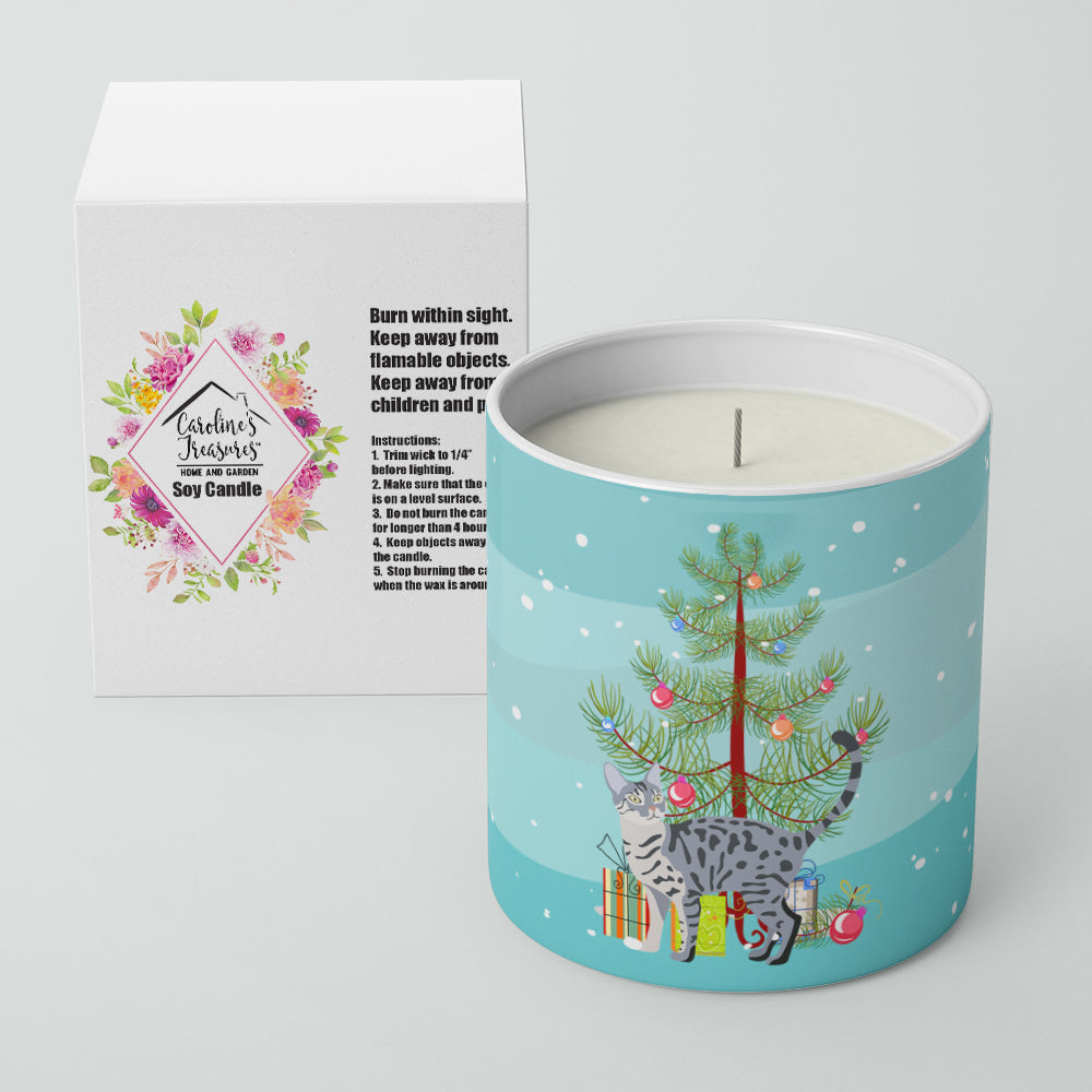 California Spangled Cat Christmas Decorative Soy Candle Nature Soy Wax Essential Oil Home Decor Ideal for Bedroom Kitchen Bath Office Gift, 10 oz