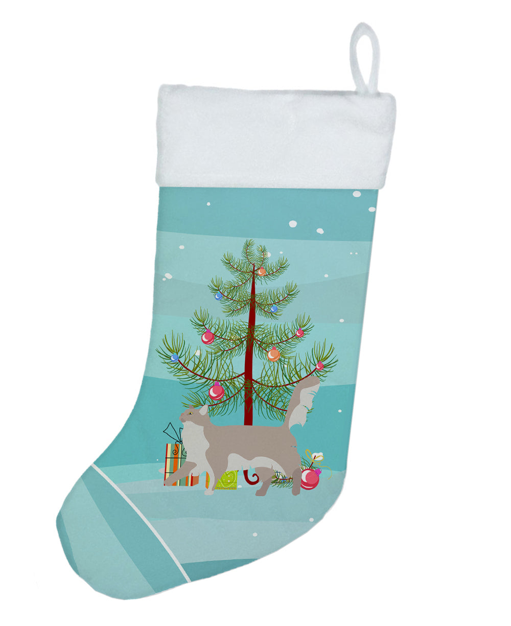 Chantilly Tiffany Cat Christmas Holiday Stocking Double-Sided Print, Polyester Suede,11x18, Made in USA