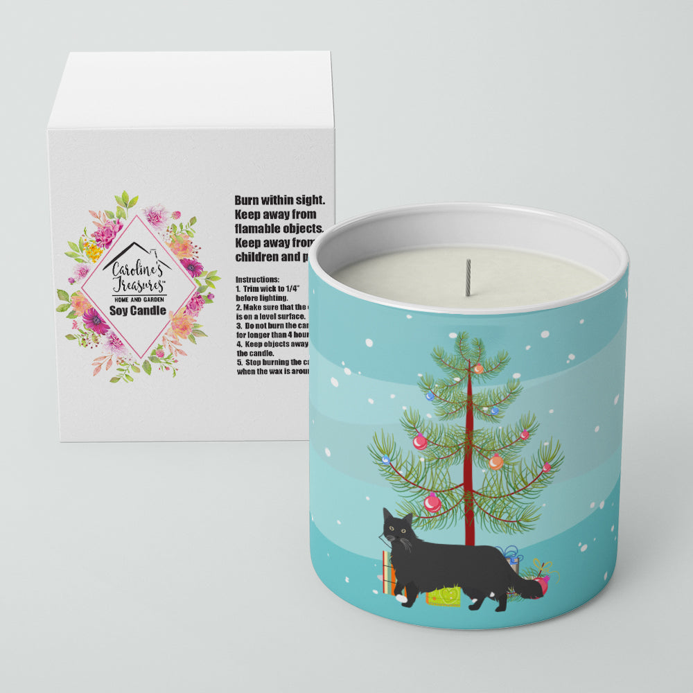 Black Chantilly Tiffany Cat Christmas Decorative Soy Candle Nature Soy Wax Essential Oil Home Decor Ideal for Bedroom Kitchen Bath Office Gift, 10 oz
