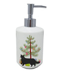 Black Chantilly Tiffany Cat Christmas Ceramic Soap Dispenser , Empty Refillable Hand Soap Pump Bottle for Bathroom Kitchen