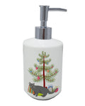 Chartreux Cat Christmas Ceramic Soap Dispenser , Empty Refillable Hand Soap Pump Bottle for Bathroom Kitchen