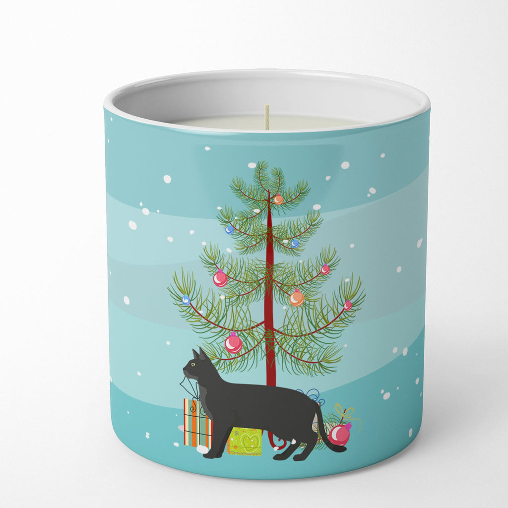 Chausie Black Cat Christmas Decorative Soy Candle Nature Soy Wax Essential Oil Home Decor Ideal for Bedroom Kitchen Bath Office Gift, 10 oz