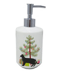 Chausie Black Cat Christmas Ceramic Soap Dispenser , Empty Refillable Hand Soap Pump Bottle for Bathroom Kitchen