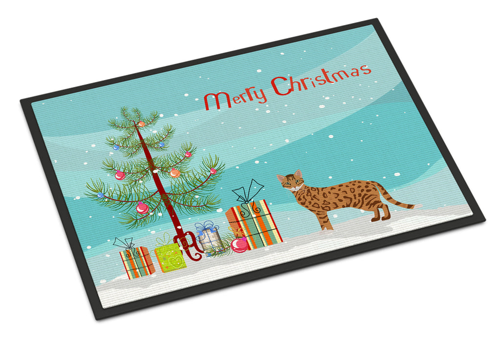 Cheetoh Cat Christmas Doormat Indoor Outdoor 24H X 36W Front Door Mat Rugs for Entryway, Non Slip Washable Low Pile,