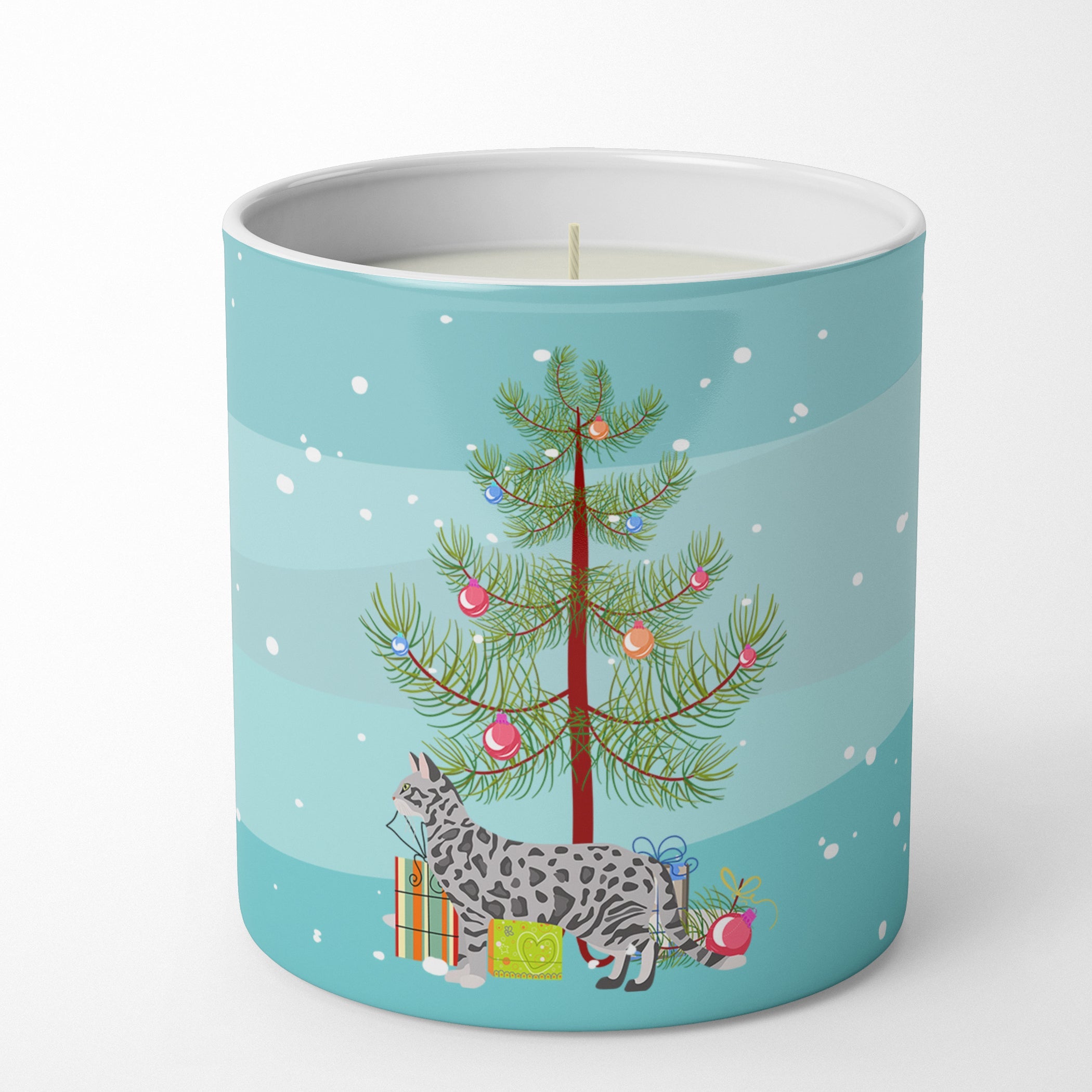 Cheetoh Cat Christmas Decorative Soy Candle Nature Soy Wax Essential Oil Home Decor Ideal for Bedroom Kitchen Bath Office Gift, 10 oz