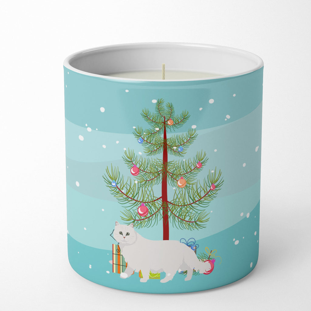 Chinchilla Persian Longhair Cat Christmas Decorative Soy Candle Nature Soy Wax Essential Oil Home Decor Ideal for Bedroom Kitchen Bath Office Gift, 10 oz