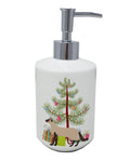 Colorpoint Longhair Cat Christmas Ceramic Soap Dispenser , Empty Refillable Hand Soap Pump Bottle for Bathroom Kitchen