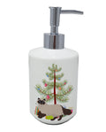 Colorpoint Persian Hymalayan Cat Christmas Ceramic Soap Dispenser , Empty Refillable Hand Soap Pump Bottle for Bathroom Kitchen