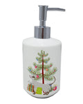 Colorpoint Shorthair Cat Christmas Ceramic Soap Dispenser , Empty Refillable Hand Soap Pump Bottle for Bathroom Kitchen