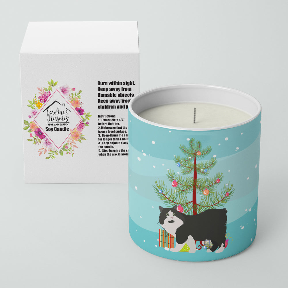 Cymric Cat Christmas Decorative Soy Candle Nature Soy Wax Essential Oil Home Decor Ideal for Bedroom Kitchen Bath Office Gift, 10 oz