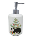 Cymric Cat Christmas Ceramic Soap Dispenser , Empty Refillable Hand Soap Pump Bottle for Bathroom Kitchen