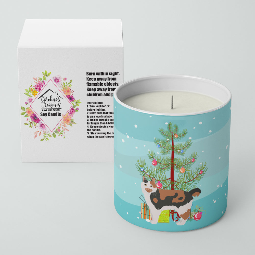 Cymric Cat Christmas Decorative Soy Candle Nature Soy Wax Essential Oil Home Decor Ideal for Bedroom Kitchen Bath Office Gift, 10 oz