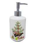 Cymric Cat Christmas Ceramic Soap Dispenser , Empty Refillable Hand Soap Pump Bottle for Bathroom Kitchen