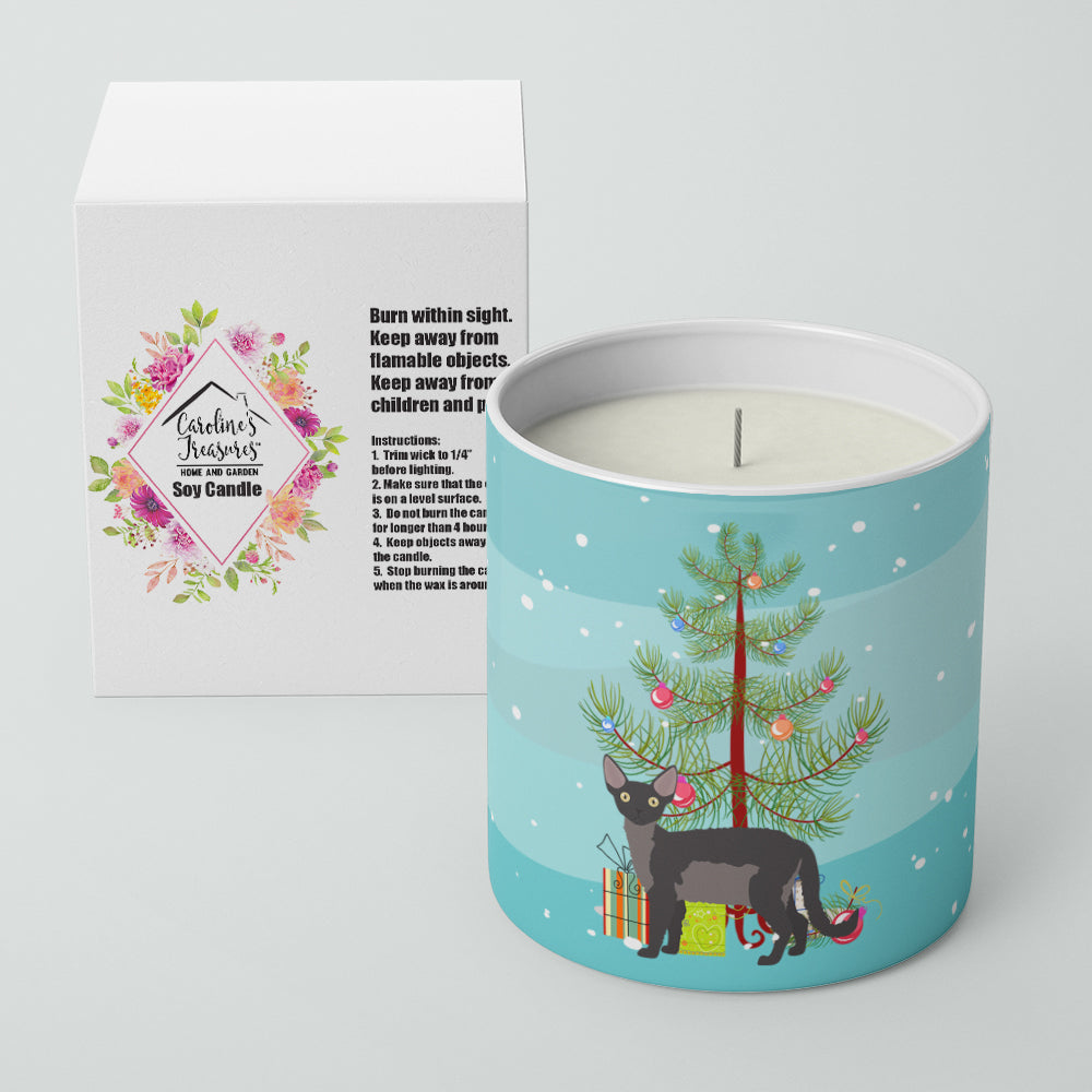 Devon Rex Cat Christmas Decorative Soy Candle Nature Soy Wax Essential Oil Home Decor Ideal for Bedroom Kitchen Bath Office Gift, 10 oz