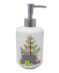Don Sphynx Cat Christmas Ceramic Soap Dispenser , Empty Refillable Hand Soap Pump Bottle for Bathroom Kitchen