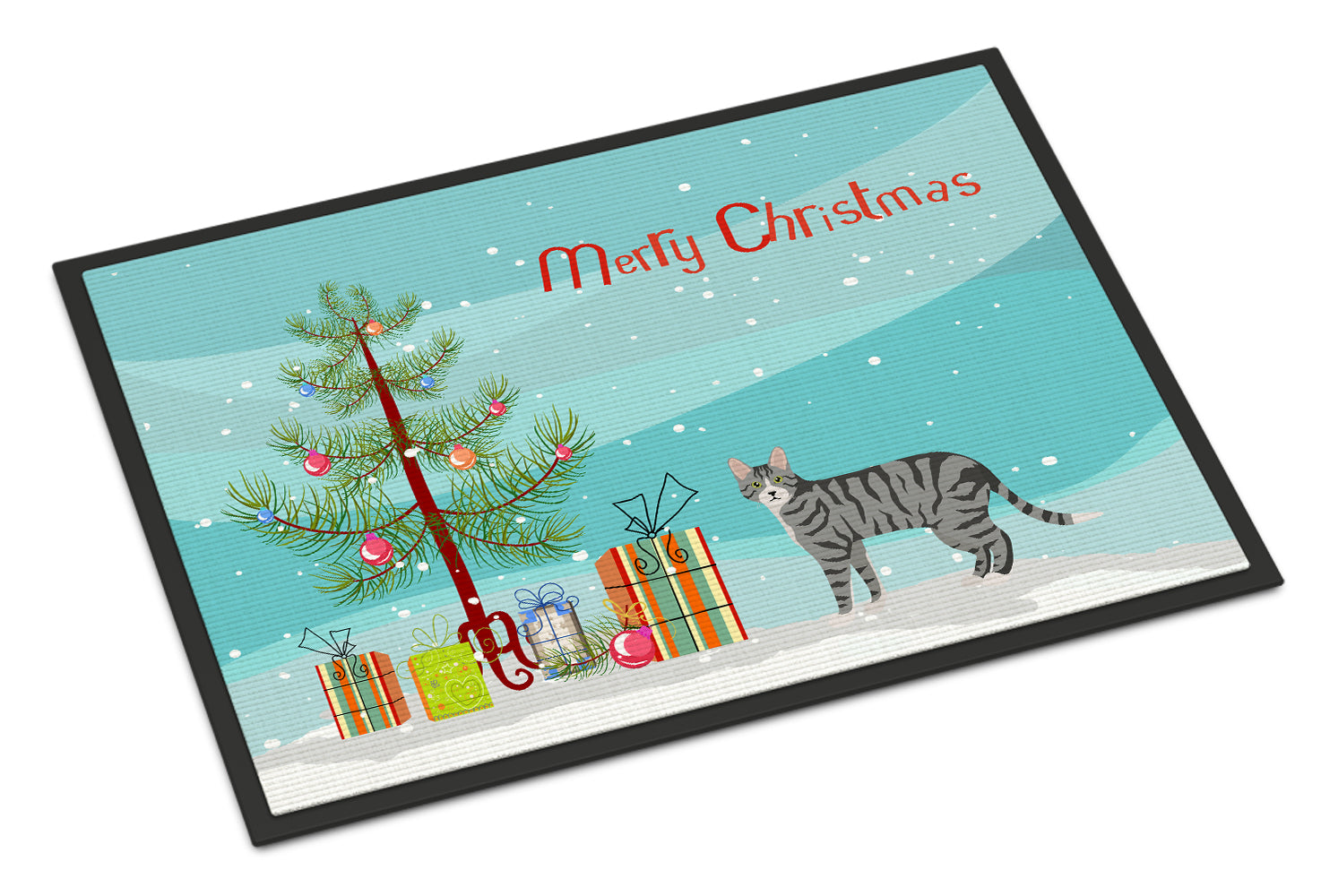 Dragon Li Cat Christmas Doormat Indoor Outdoor 18H X 27W Front Door Mat Rugs for Entryway, Non Slip Washable
