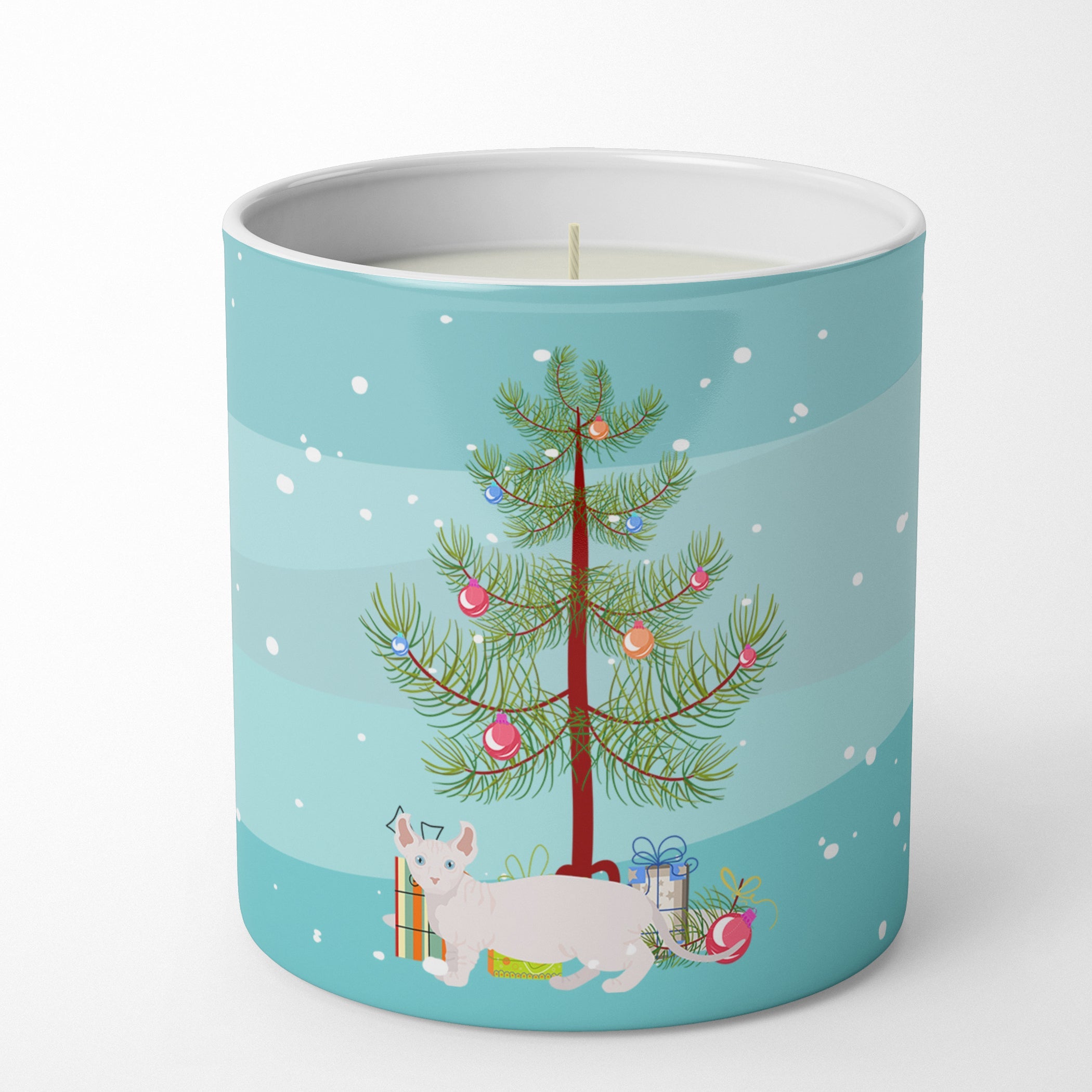 Dwelf Cat Christmas Decorative Soy Candle Nature Soy Wax Essential Oil Home Decor Ideal for Bedroom Kitchen Bath Office Gift, 10 oz