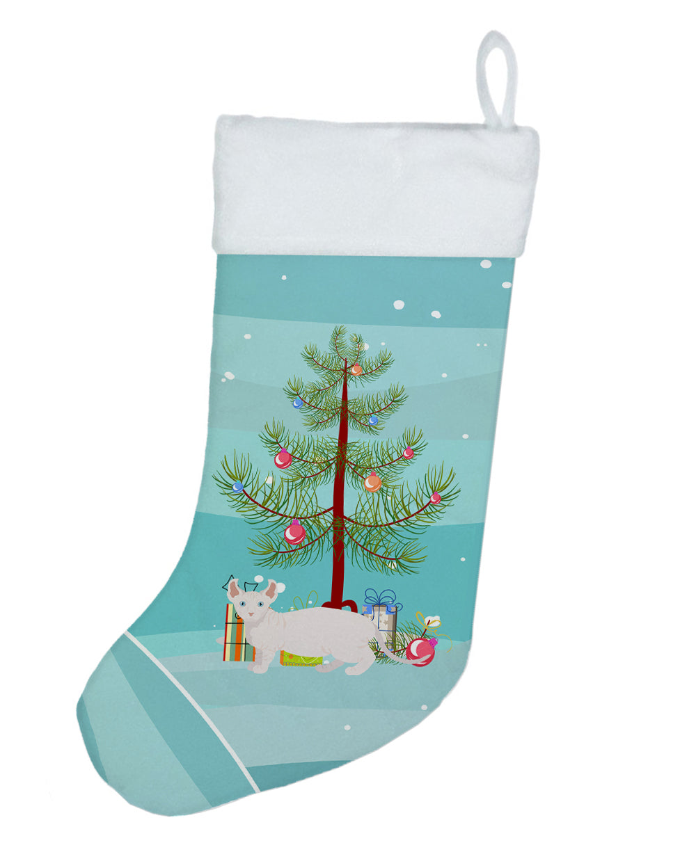 Dwelf Cat Christmas Holiday Stocking Double-Sided Print, Polyester Suede,11x18, Made in USA