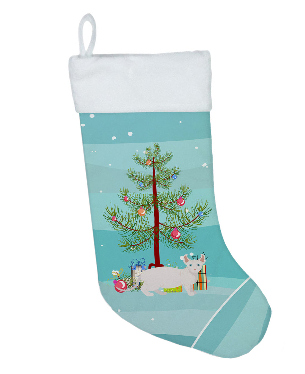 Dwelf Cat Christmas Holiday Stocking Double-Sided Print, Polyester Suede,11x18, Made in USA