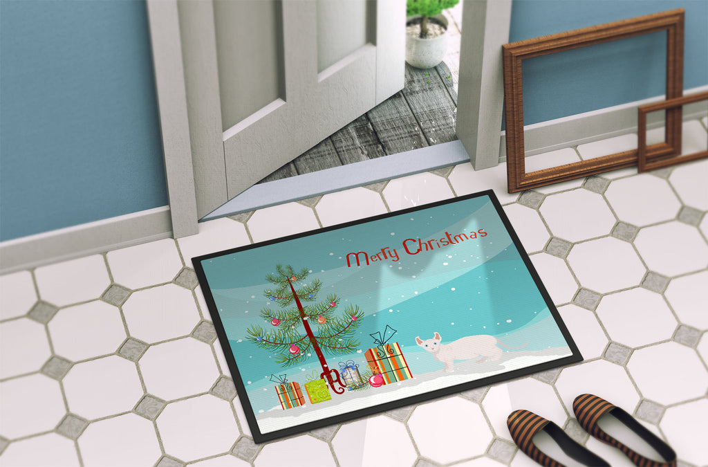 Dwelf Cat Christmas Doormat Indoor Outdoor 18H X 27W Front Door Mat Rugs for Entryway, Non Slip Washable