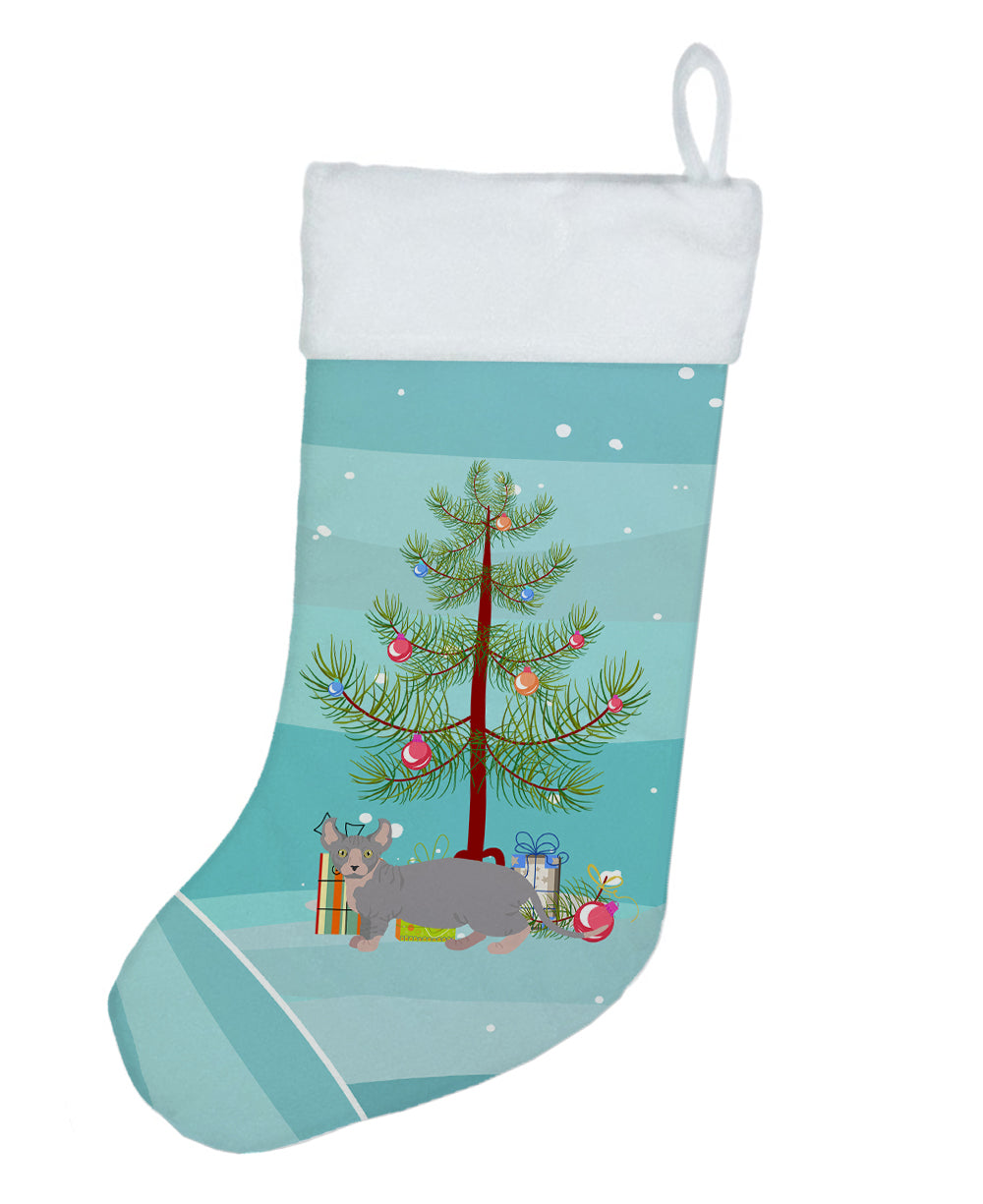 Dwelf Cat Christmas Holiday Stocking Double-Sided Print, Polyester Suede,11x18, Made in USA