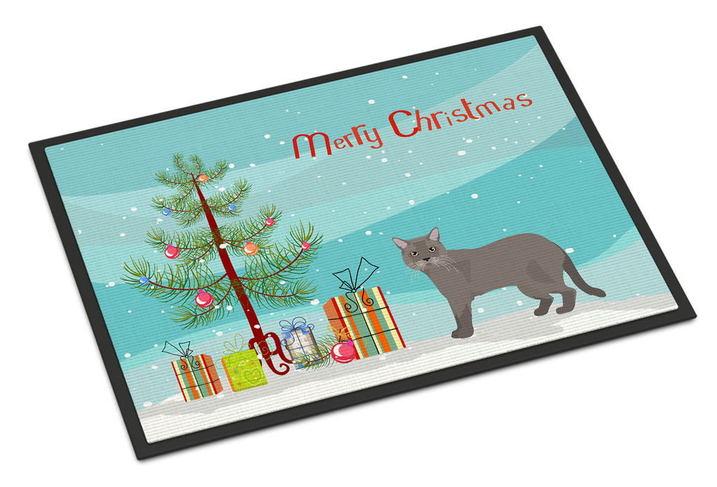 European Burmese Cat Christmas Doormat Indoor Outdoor 18H X 27W Front Door Mat Rugs for Entryway, Non Slip Washable