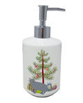 European Shorthair Cat Christmas Ceramic Soap Dispenser , Empty Refillable Hand Soap Pump Bottle for Bathroom Kitchen