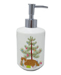 Exotic Shorthair Cat Christmas Ceramic Soap Dispenser , Empty Refillable Hand Soap Pump Bottle for Bathroom Kitchen
