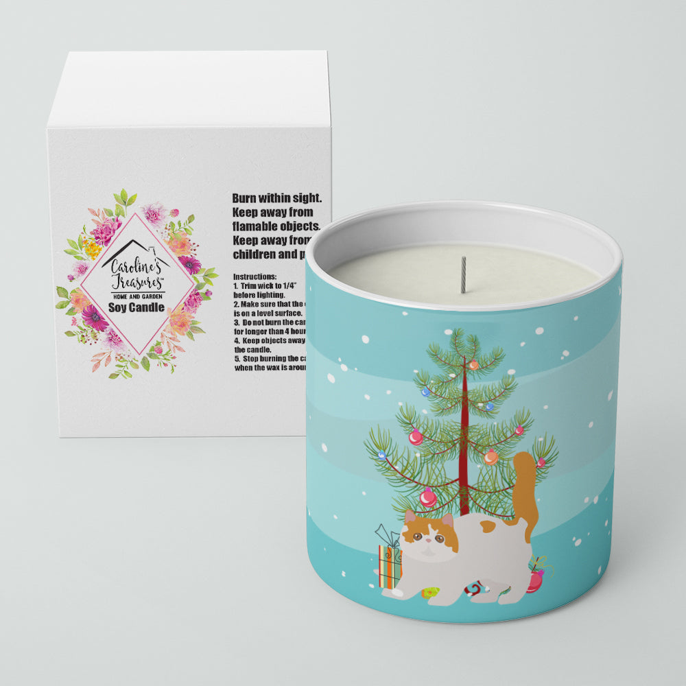 Exotic Shorthair Cat Christmas Decorative Soy Candle Nature Soy Wax Essential Oil Home Decor Ideal for Bedroom Kitchen Bath Office Gift, 10 oz