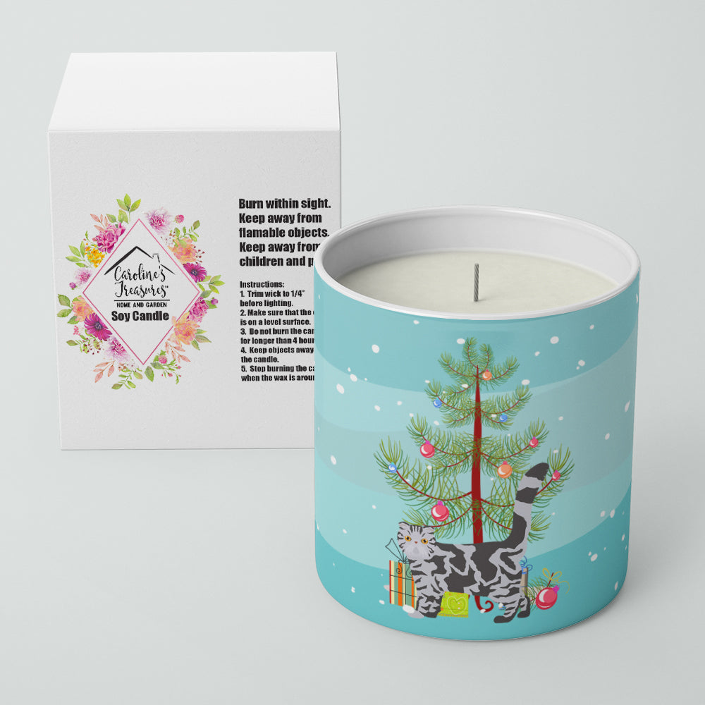 Foldex Exotic Fold Cat Christmas Decorative Soy Candle Nature Soy Wax Essential Oil Home Decor Ideal for Bedroom Kitchen Bath Office Gift, 10 oz