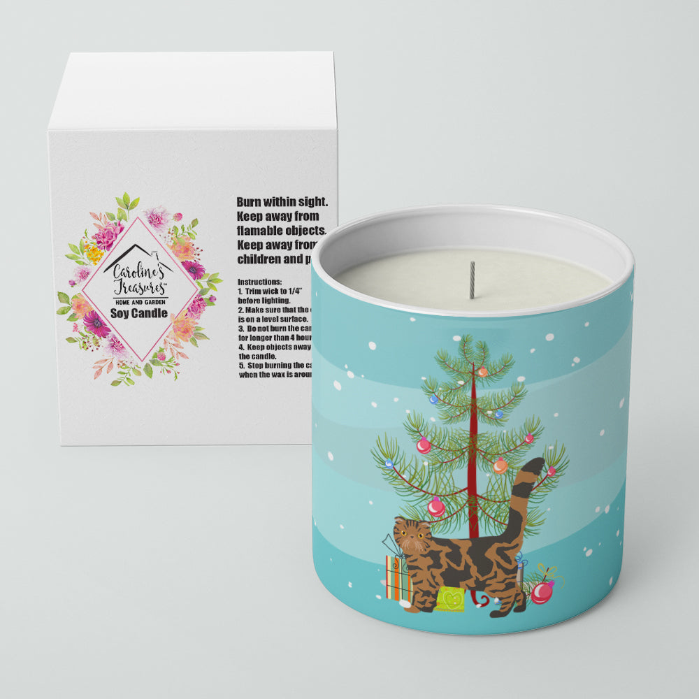 Foldex Exotic Fold Cat Christmas Decorative Soy Candle Nature Soy Wax Essential Oil Home Decor Ideal for Bedroom Kitchen Bath Office Gift, 10 oz