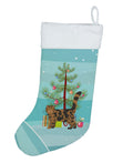 Foldex Exotic Fold Cat Christmas Holiday Stocking Double-Sided Print, Polyester Suede,11x18, Made in USA