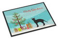 Black German Rex Cat Christmas Doormat Indoor Outdoor 24H X 36W Front Door Mat Rugs for Entryway, Non Slip Washable Low Pile,