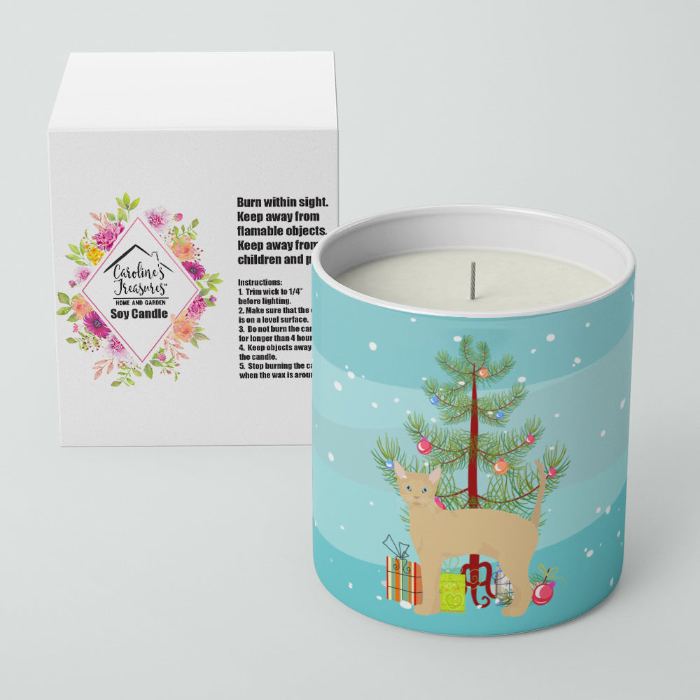 German Rex Cat Christmas Decorative Soy Candle Nature Soy Wax Essential Oil Home Decor Ideal for Bedroom Kitchen Bath Office Gift, 10 oz