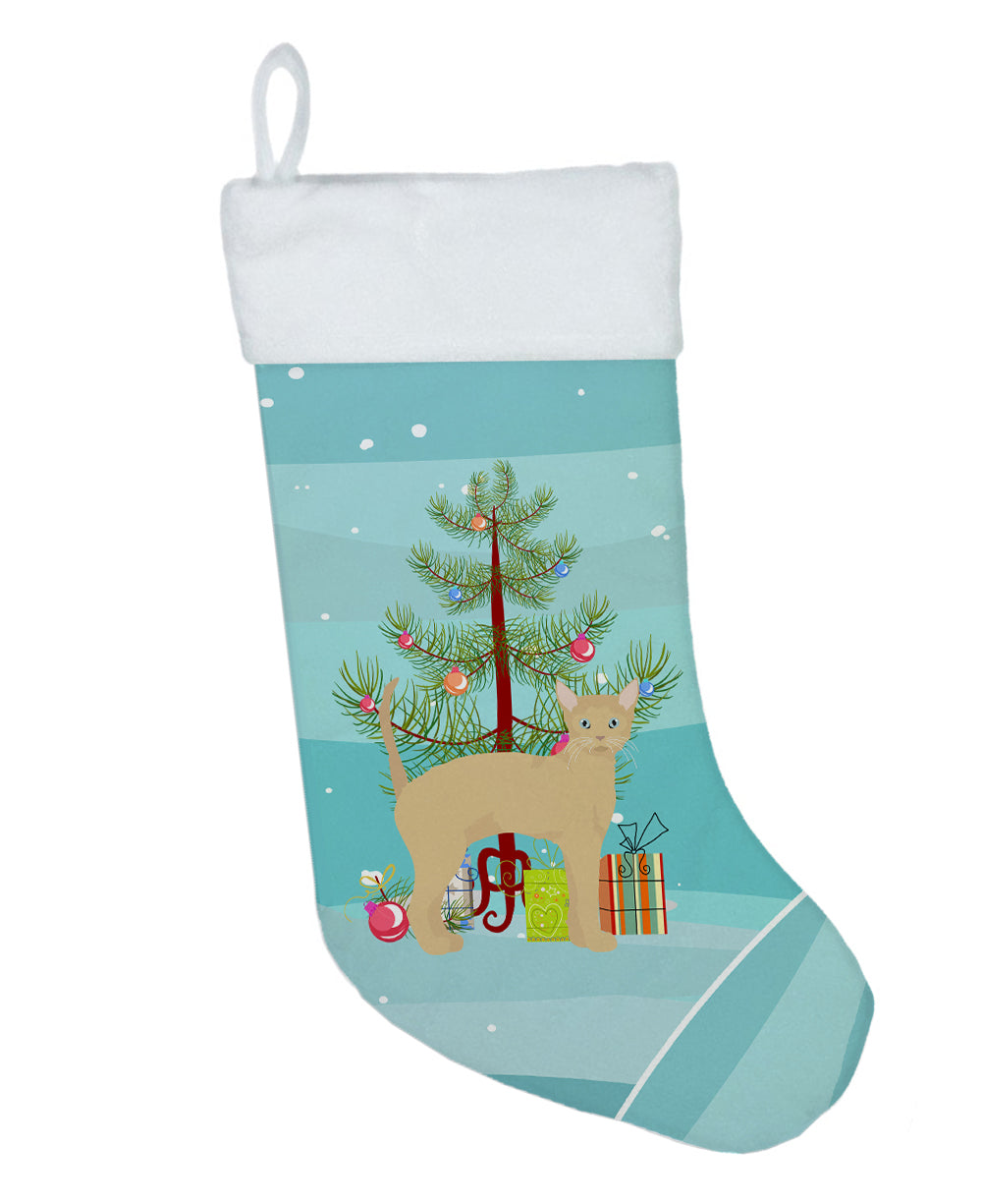 German Rex Cat Christmas Holiday Stocking Double-Sided Print, Polyester Suede,11x18, Made in USA
