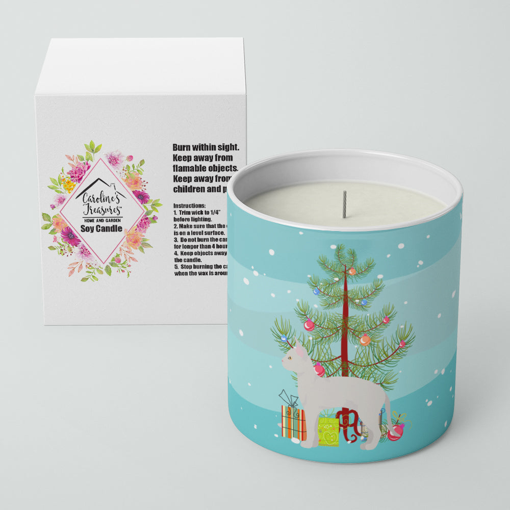 German Rex Cat Christmas Decorative Soy Candle Nature Soy Wax Essential Oil Home Decor Ideal for Bedroom Kitchen Bath Office Gift, 10 oz