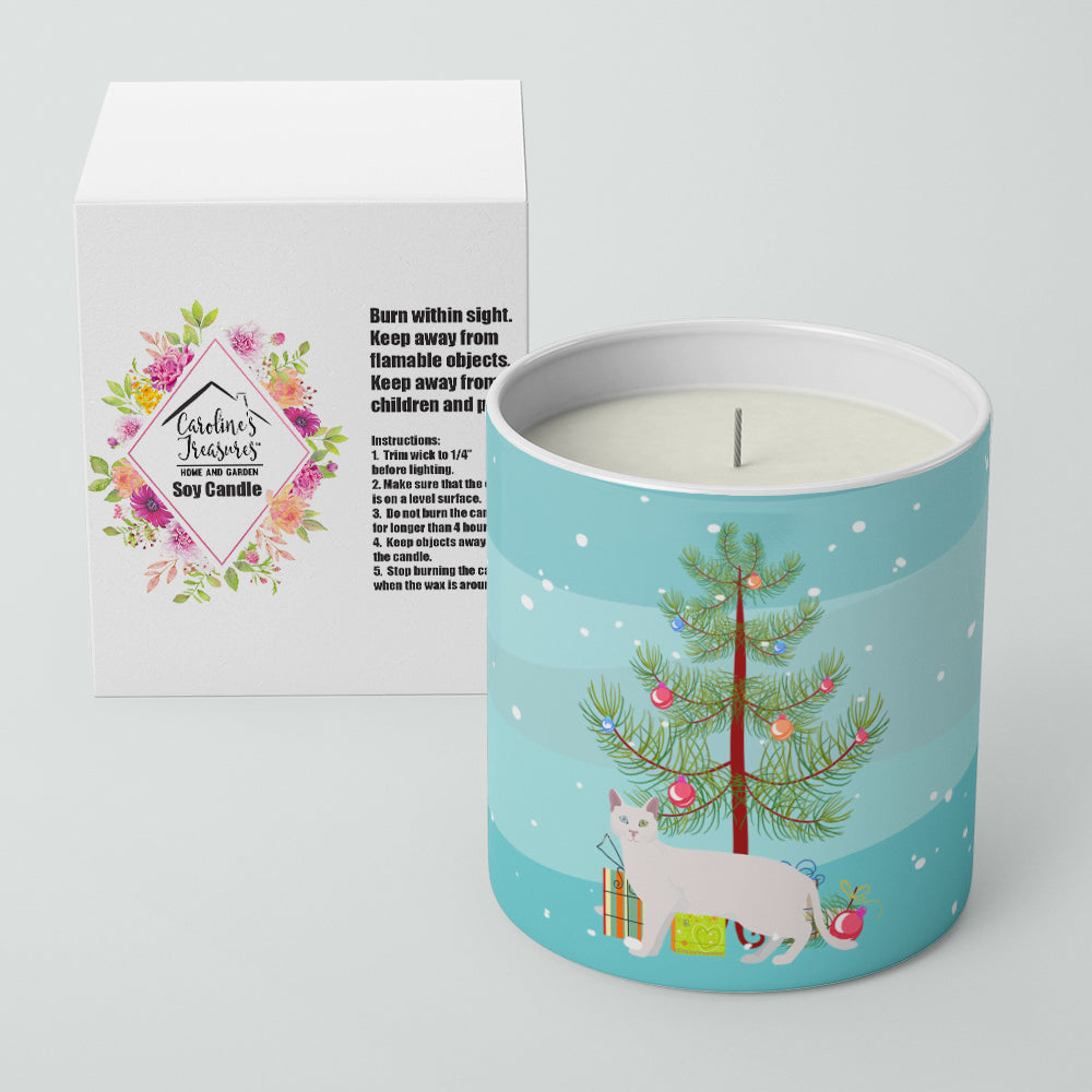 Khao Manee Cat Christmas Decorative Soy Candle Nature Soy Wax Essential Oil Home Decor Ideal for Bedroom Kitchen Bath Office Gift, 10 oz