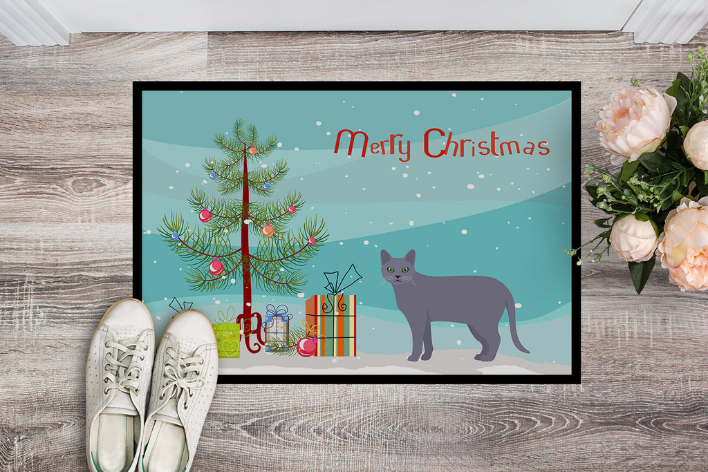 Korat Cat Christmas Doormat Indoor Outdoor 24H X 36W Front Door Mat Rugs for Entryway, Non Slip Washable Low Pile,