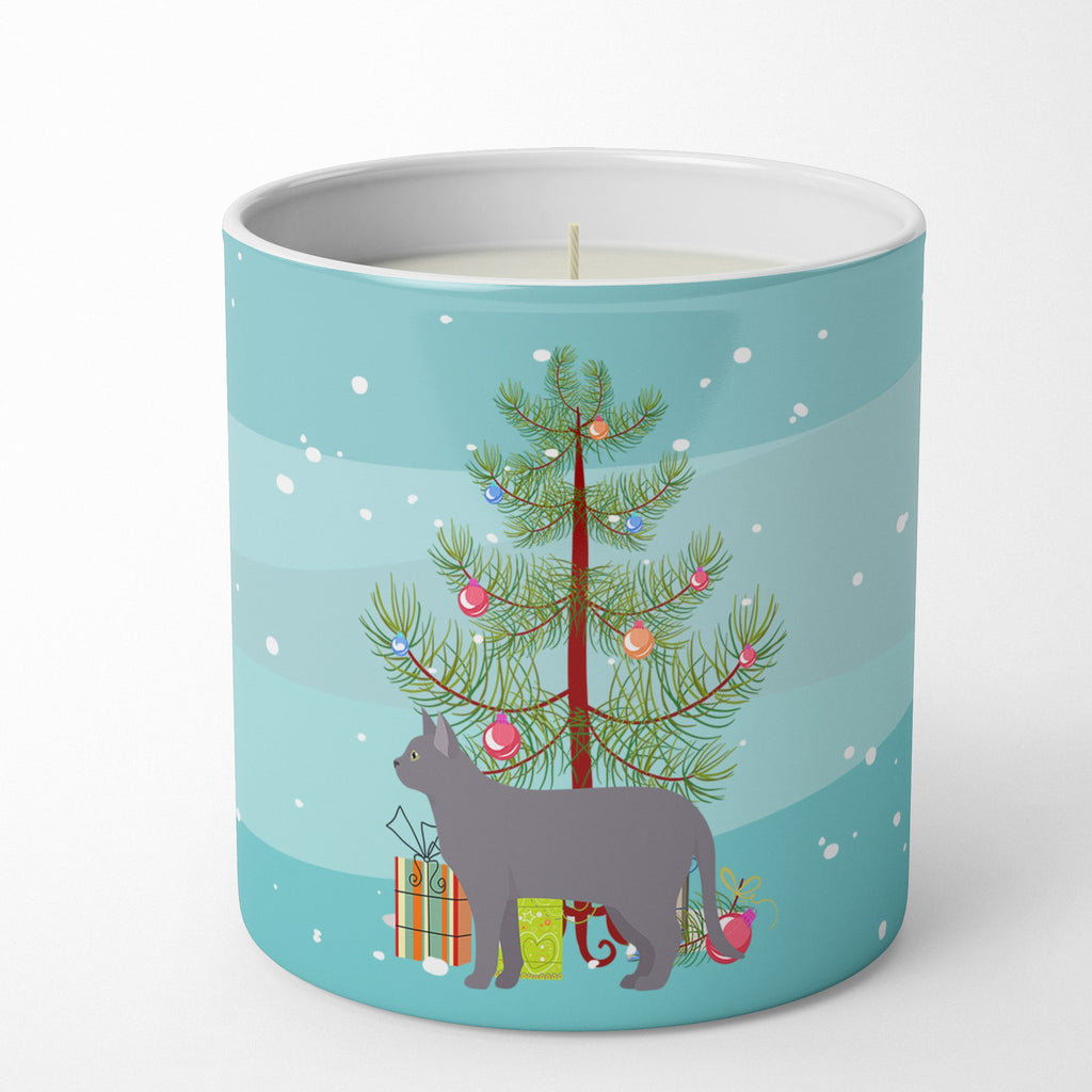 Korat Cat Christmas Decorative Soy Candle Nature Soy Wax Essential Oil Home Decor Ideal for Bedroom Kitchen Bath Office Gift, 10 oz