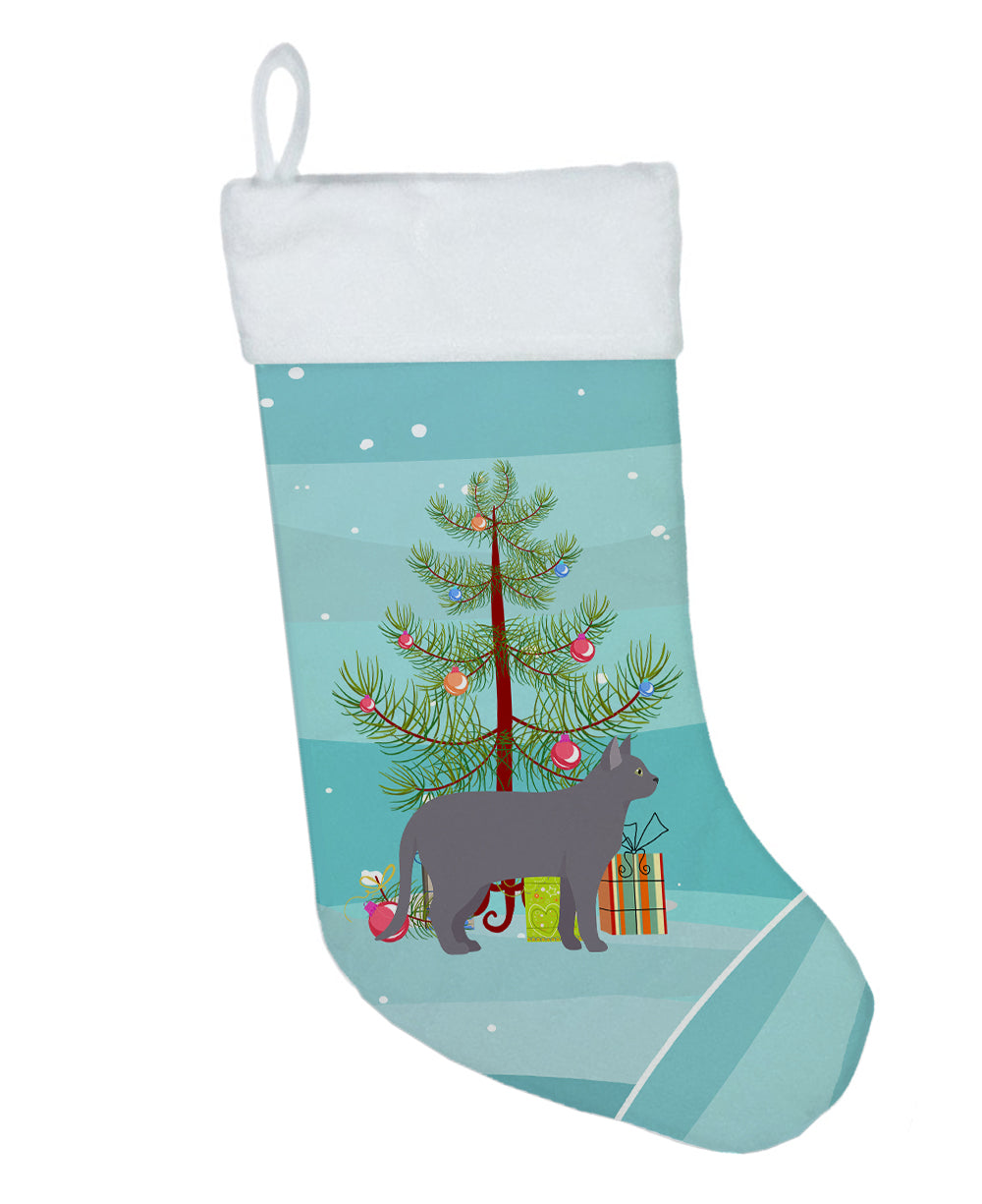 Korat Cat Christmas Holiday Stocking Double-Sided Print, Polyester Suede,11x18, Made in USA