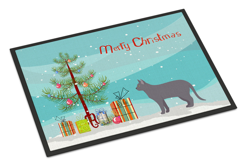 Korat Cat Christmas Doormat Indoor Outdoor 24H X 36W Front Door Mat Rugs for Entryway, Non Slip Washable Low Pile,