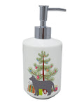 Korat Cat Christmas Ceramic Soap Dispenser , Empty Refillable Hand Soap Pump Bottle for Bathroom Kitchen