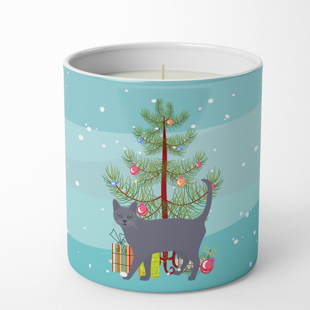 Korat Cat Christmas Decorative Soy Candle Nature Soy Wax Essential Oil Home Decor Ideal for Bedroom Kitchen Bath Office Gift, 10 oz