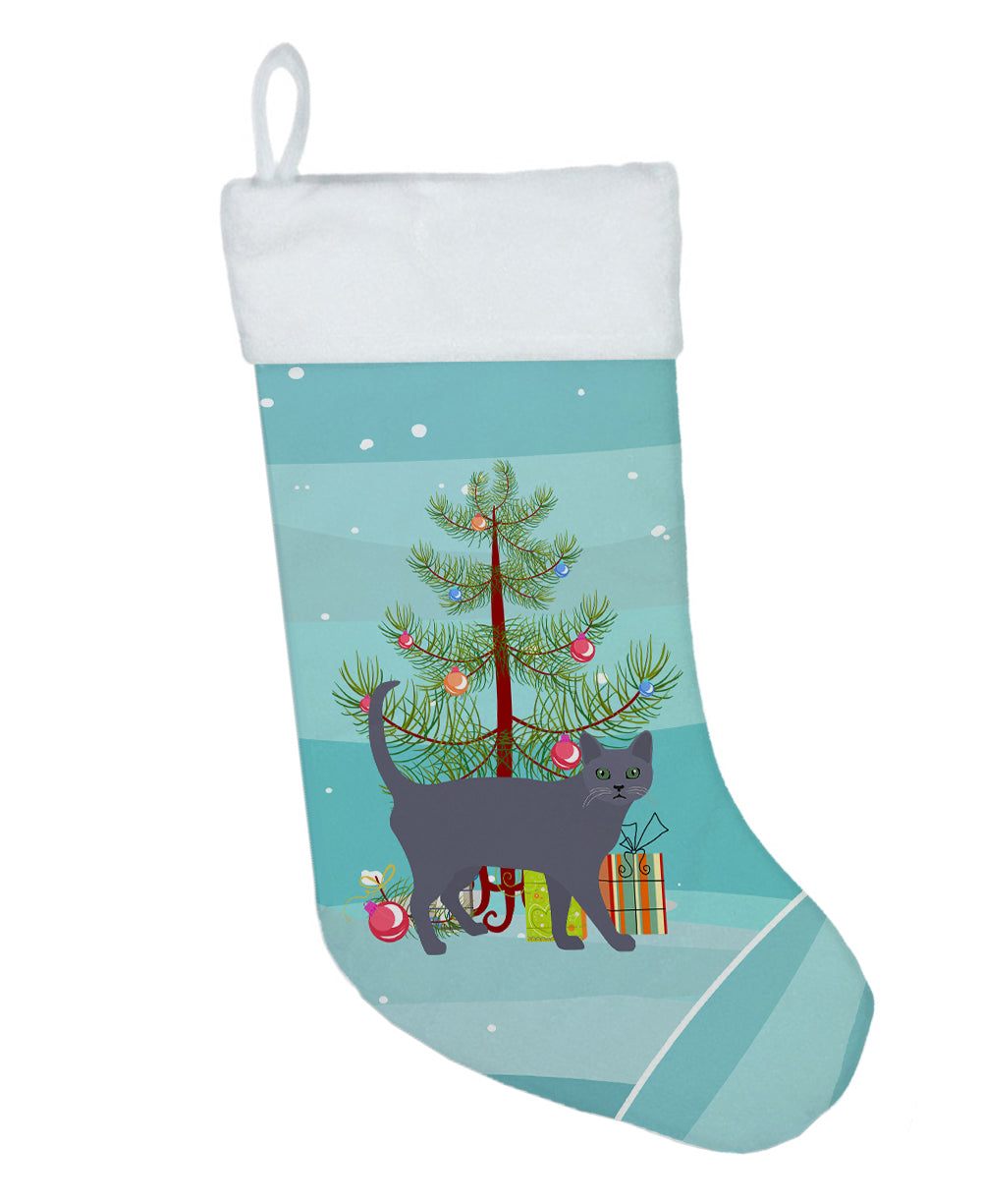 Korat Cat Christmas Holiday Stocking Double-Sided Print, Polyester Suede,11x18, Made in USA