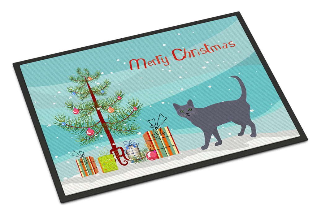 Korat Cat Christmas Doormat Indoor Outdoor 18H X 27W Front Door Mat Rugs for Entryway, Non Slip Washable