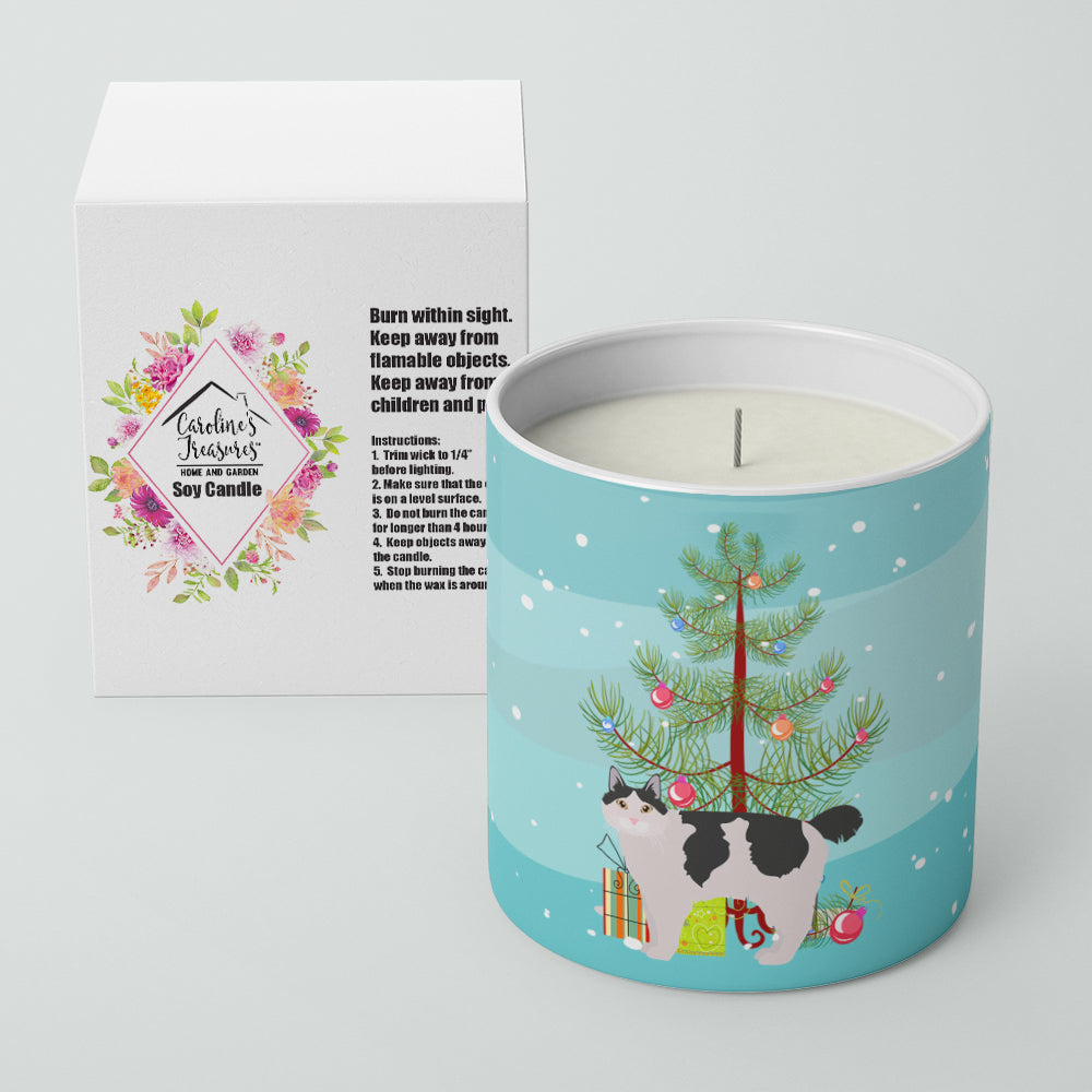 Kurilian Bobtail Cat Christmas Decorative Soy Candle Nature Soy Wax Essential Oil Home Decor Ideal for Bedroom Kitchen Bath Office Gift, 10 oz